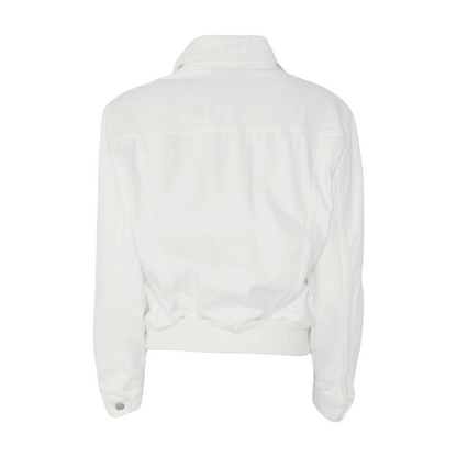 White Pre Spring-Summer 2026 Embroidered Denim Blouson Jacket