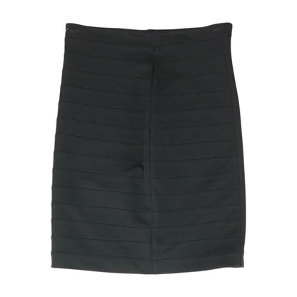 Black Solid Midi Skirt