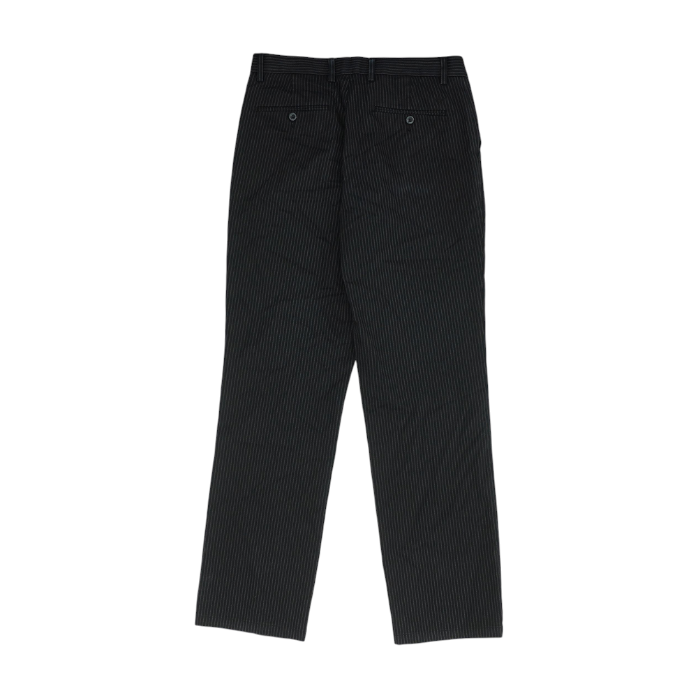 Black Striped Straight Pants