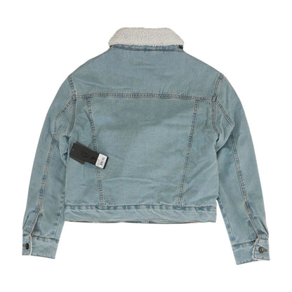 Blue Solid Denim Jacket