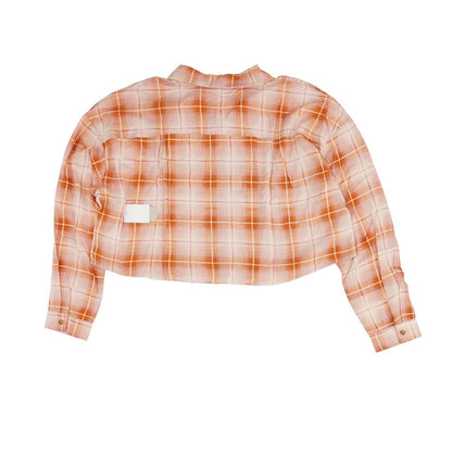 Pink Plaid Cropped Button Down