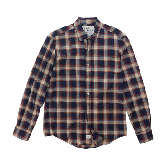 Navy Plaid Long Sleeve Button Down