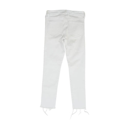 White Solid Skinny Leg Jeans