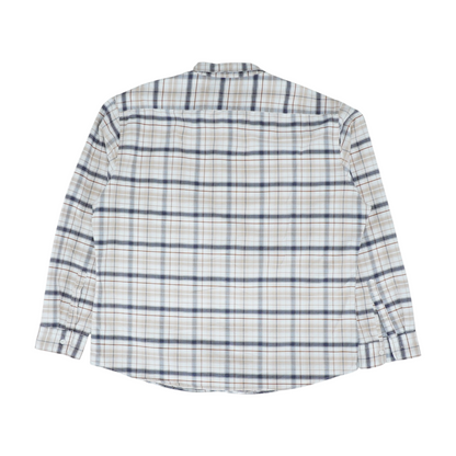 Beige Plaid Long Sleeve Button Down
