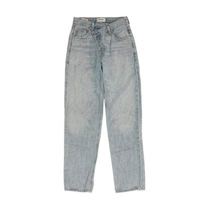 Blue High Rise Straight Leg Jeans
