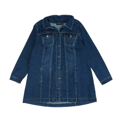 Blue Plus Solid Denim Coat