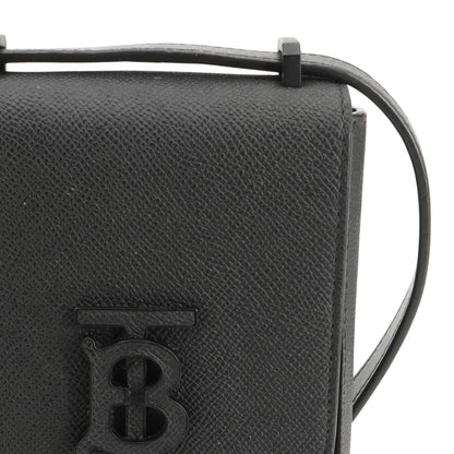 Black Full-Grain Leather Phone Pouch