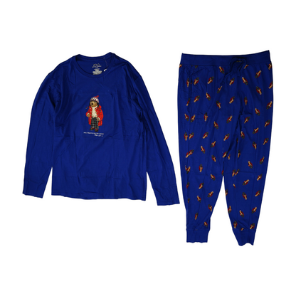 Blue Solid Pajama Set