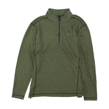 Green Solid 1/4 Zip Pullover