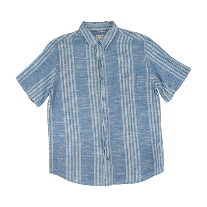 Blue Striped Short Sleeve Button Down