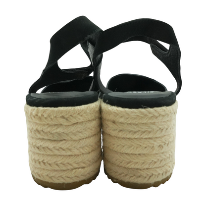 Black Wedged Sandals