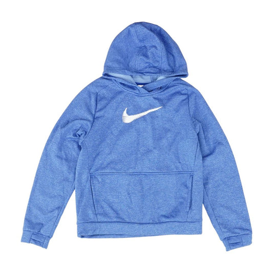 Blue Solid Hoodie Pullover