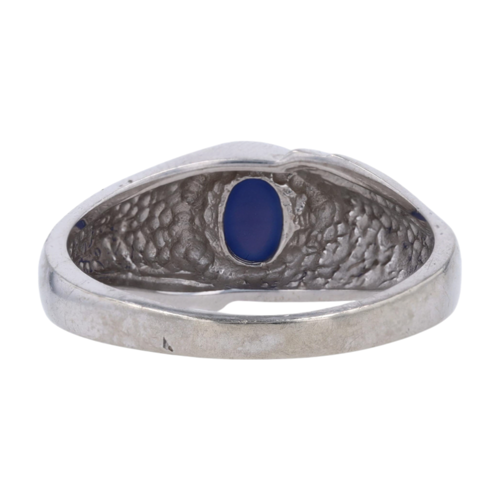 10K White Gold Blue Stone Fashion Ring