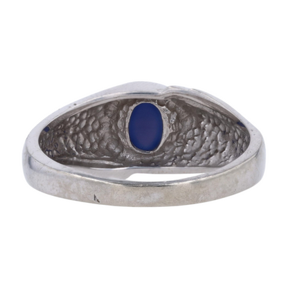 10K White Gold Blue Stone Fashion Ring