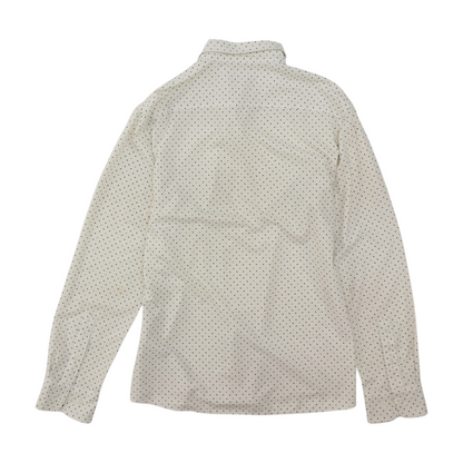 White Print Long Sleeve Button Down