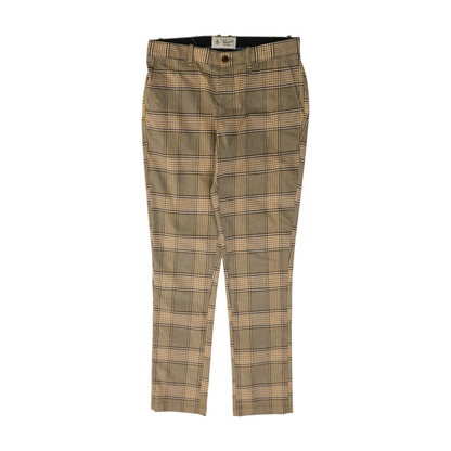 Brown Plaid Regular Pants