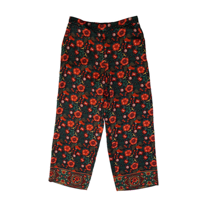 Black Floral Wide Leg Pants