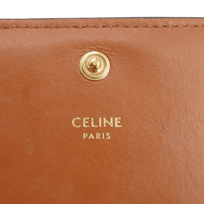 Tan Triomphe Compact Wallet in Triomphe Canvas