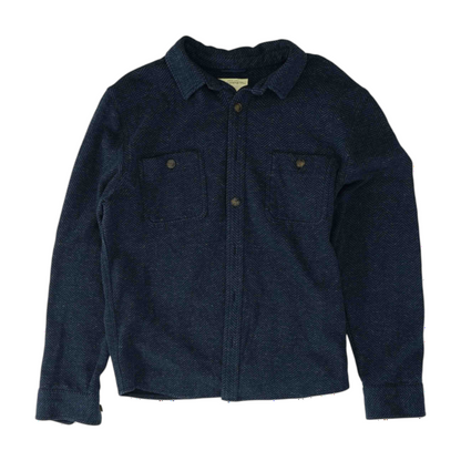 Navy Chevron Flannel Button Down