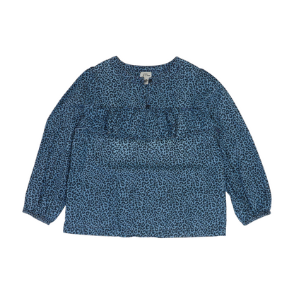 Blue Animal Print Blouse