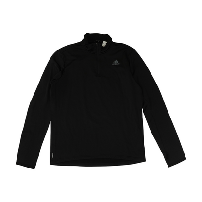 Black Solid 1/4 Zip Pullover