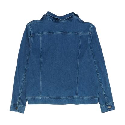 Blue Petite Solid Denim Jacket