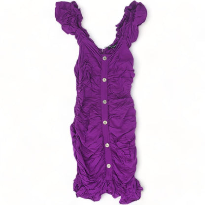 Purple Solid Midi Dress