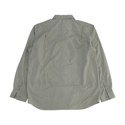 Gray Solid Long Sleeve Button Down