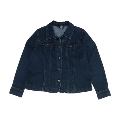 Blue Solid Denim Jacket