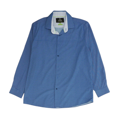 Blue Abstract Long Sleeve Button Down
