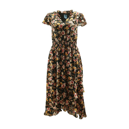 Black Floral Midi Dress
