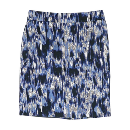 Blue Petite Print Mini Skirt