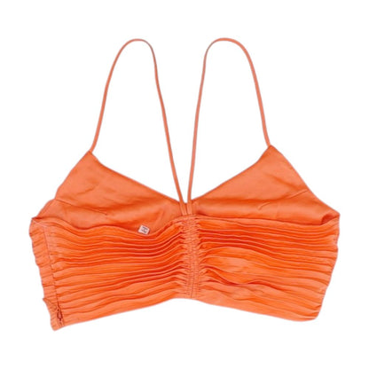Orange Cropped Knit Top