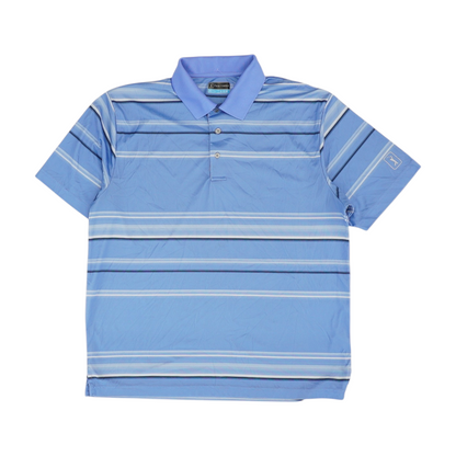 Blue Striped Short Sleeve Polo
