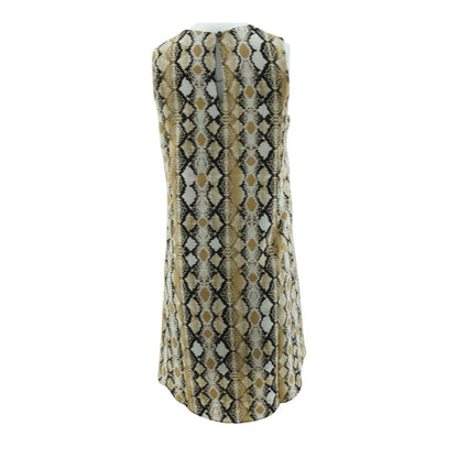 Tan Animal Print Midi Dress