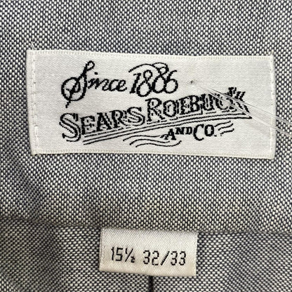 Vintage Blue Solid Long Sleeve Button Down