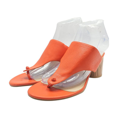 Orange Block Heel Sandals