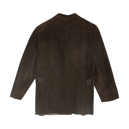 Brown Solid Leather Jacket