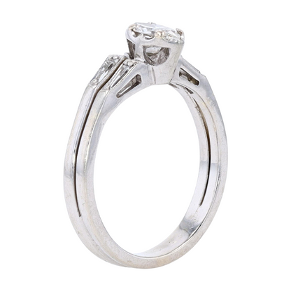 3/8 ctw 14K White Gold Diamond Engagement Ring