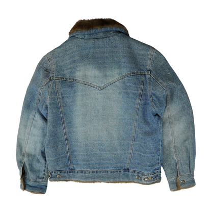 Blue Solid Denim Jacket