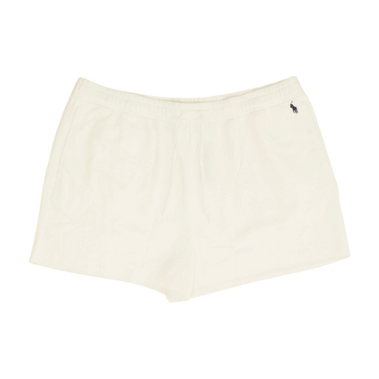 White Solid Knit Shorts