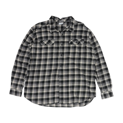 Gray Plaid Flannel Button Down