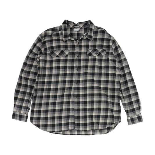 Gray Plaid Flannel Button Down