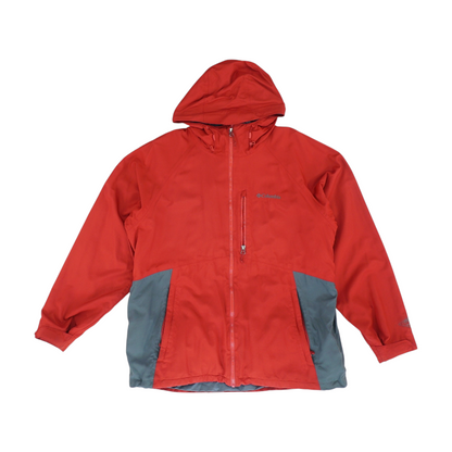 Red Color Block Rain Jacket