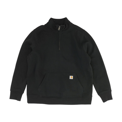 Black Solid 1/4 Zip Pullover