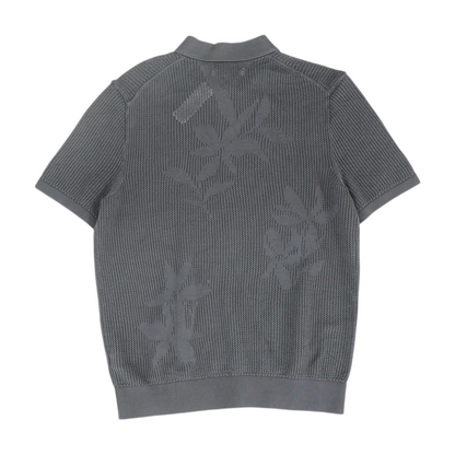 Gray Floral Short Sleeve Polo