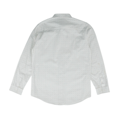 White Plus Polka Dot Long Sleeve Button Down