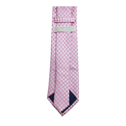 Pink Check Neck Tie