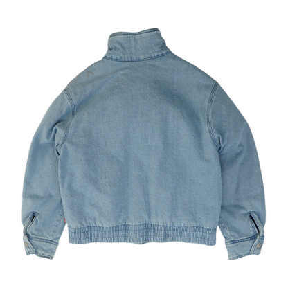 Blue Solid Denim Jacket
