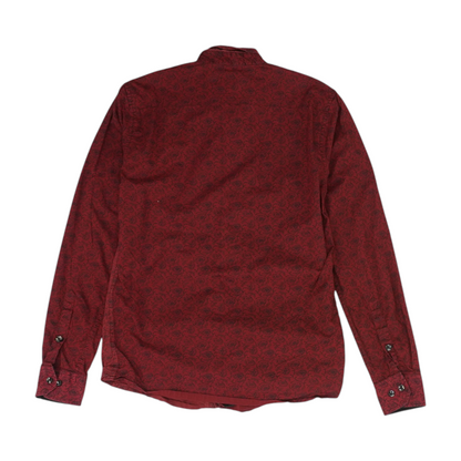 Red Floral Long Sleeve Button Down